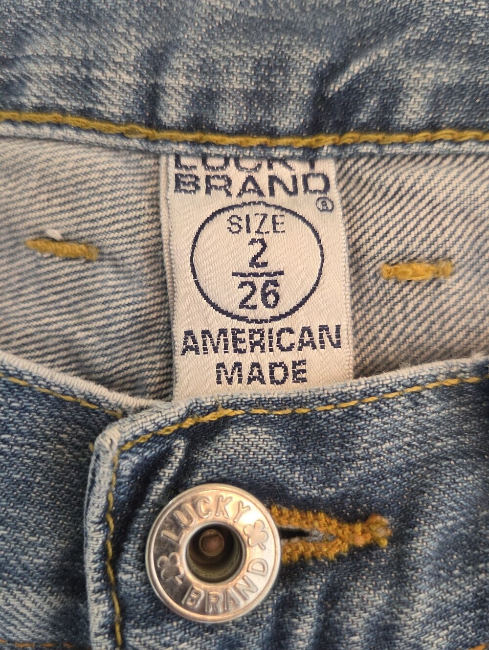 Lucky Brand Daisy Duke Jean Denim Short 26 Button Fly MADE IN USA Frayed Cutoffs - Picture 5 of 14